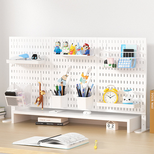 Quảng trường tối giản công cụ treo Pegboard tường Organizer Trắng nhựa <span class=keywords><strong>Tabletop</strong></span> PEG board công cụ lưu trữ syatem cho văn phòng - Product Image 1