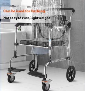 障害者用バスルームチェア入浴折りたたみ式シャワーコンモードホイールチェアトイレ高齢者用シャワー - Product Image 4