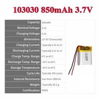 HZ 103030 850mAh 3.7V Baterai Li-Po Lithium Polymer Isi Ulang Sel Li-ion untuk Pelacak GPS Perangkat Pintar yang Dapat Dipakai
