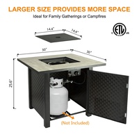 Junsky Table et chaises professionnelles de 30 pouces pour le feu au propane pour l'extérieur avec cheminée intégrée Table en céramique Mesa De Fuego