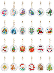 DIY Diamant Peinture Porte-clés Kits Diamant Art Colibri Porte-clés Sac Décor Noël Diamant Peinture Porte-clés avec Labyrinthe - Product Image 2