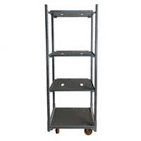 Chariot pliable en acier demi-danois avec plusieurs étagères réglables, chariot à fleurs, conteneur roulant CC, pour serre et pépinière