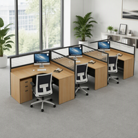 Poste de travail modulaire en L en bois, extensible et convertible, pour centre d'appels, bureau privé ou poste informatique – Style commercial moderne