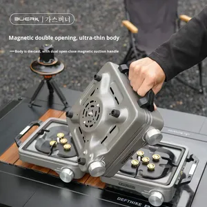 Fornello a <span class=keywords><strong>Gas</strong></span> Butano TL Outdoor a Cinque Stelle, Doppia Testa, Pieghevole, Design Antivento, Portatile per Tutte le Stagioni, Alta Qualità per Campeggio - Product Image 5