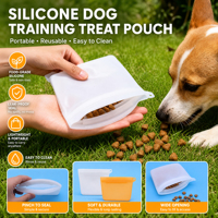 Sac de dressage pour chien en silicone étanche, couleur unie, en stock, pour promenades et friandises