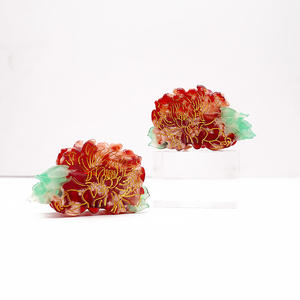 Barrette à cheveux en acétate laqué de style japonais et coréen, avec motifs floraux exquis, strass et paillettes, tendance et à la mode, unisexe - Product Image 6