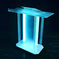 Pupitre en Acrylique Transparent Éclairé par LED, Chaire, Estrade, Podium d'Église, Comptoir de Réception