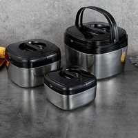 Lot de 3 Pots Isothermes en Acier Inoxydable à Double Paroi, Gamelle Thermique pour la Conservation des Aliments et le Stockage
