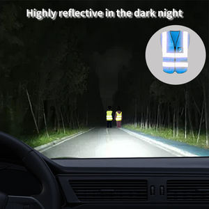 سترة متعددة الجيوب مهندس البناء تنفس سريعة الجفاف مرحبا فيس سترة عاكسة سلامة سترة عمال جيوب حجم كبير - Product Image 3