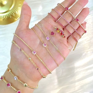 Pulsera joyería esmalte plata 925 dijes gargantillas para mujer de plata 925 mano circón 925 Plata tenis señoras pulseras - Product Image 1