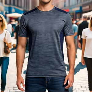 เสื้อยืดเจอร์ซีย์ผู้ชาย A6402 ผ้าโพลีเอสเตอร์ 100% น้ำหนัก 200 กรัม พิมพ์ลายเปล่า ดีไซน์เรียบง่าย เป็นมิตรกับสิ่งแวดล้อม - Product Image 2