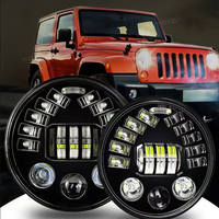 HYNBYZJ Accessoires De Voiture 2024 7 Pouces Led Phare pour 2004-2022 jeep Grand Cherokee Limited 7 "pour Moto Led Phare