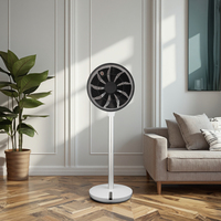 Ventilateur intelligent de 12 pouces avec écran numérique, moteur DC, en plastique, portable, pour sol/table, électrique, fonctionne sur batterie, télécommande, extérieur, garage