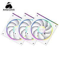 Ventilador de Refrigeración AntarcChill Blanco de 120 mm, Alto Flujo de Aire, Bajo Ruido, PWM, Rodamiento Hidráulico, Disipador de Calor de Plástico, Ventilador para Caja de PC, Logotipo Personalizado