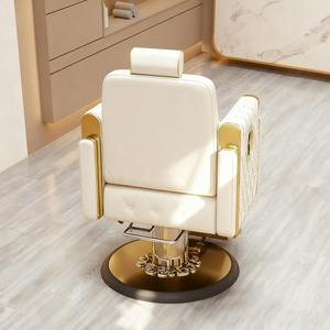 Fauteuil de Barbier Inclinable Moderne en Similicuir Noir, Rotation à 360 Degrés, Hauteur Réglable, Pompe Hydraulique, Pliant pour Salon de Coiffure - Product Image 6