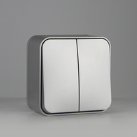 Interruptor de Pared de Superficie Estándar Europeo, Ignífugo, de 2 Botones, 1 Vía, 10A, 250V, para Uso Doméstico