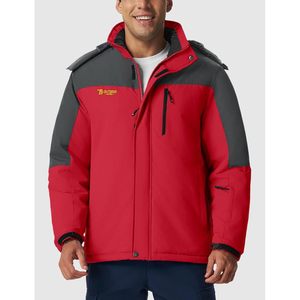 Men's Ski <b>Jacket</b> <b>Waterproof</b> Insulated Hooded <b>Fleece</b> <b>Lined</b> Winter Coat Outdoor Snow Wear - Product Image 2