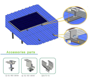 Aluminum Solar End <b>Clamp</b> for PV Panel Mounting System <b>Quick</b> Installation PV End <b>Clamp</b> for Solar Mounting Bracket - Product Image 2