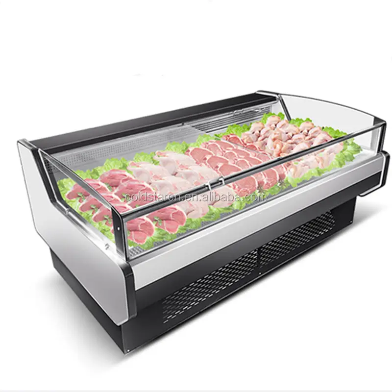 Coldstar et ekran buzdolabı balık tavuk taze et gösterisi tutmak için soğutucu yatay kasap buzdolabı süpermarket