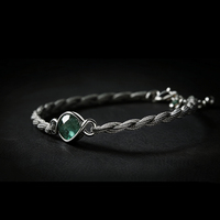 Breloques artisanales minimalistes en laiton plaqué argent pour la fabrication de bijoux, bracelet en cordon avec quartz fantôme vert taille coussin