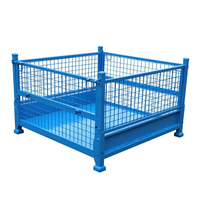 Conteneur de stockage pliable en métal personnalisé Depotfit, en treillis métallique d'acier doux, avec couvercle pliable, empilable, pour cage à animaux de compagnie ou transport de marchandises