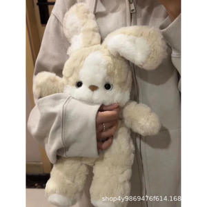 Lindo Peluche de Conejo de Dibujos Animados con Zanahoria y Babero Bordado Almohada para Dormir de <span class=keywords><strong>Buenas</strong></span> <span class=keywords><strong>Noches</strong></span> Regalo Popular de <span class=keywords><strong>Conejito</strong></span> - Product Image 2