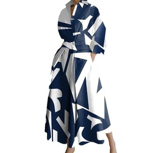 T1063 Abito alla Moda con Colletto Alto, Fodera, Maniche Lunghe, Vita Elasticizzata, Decorazione a Bottoni, Tinta Unita, Sexy, Stile Europeo e Americano - Product Image 6