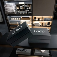 Boîte cadeau en carton recyclable faite à la main, épaisseur 2 mm, avec gaufrage doré de luxe, doublure en mousse, vide, pour cosmétiques ou montres