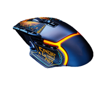 PCTENK souris de jeu sans fil souris d'ordinateur portable Gamer ergonomique et silencieuse avec 10 boutons de clic silencieux 5 DPI réglables Plug Play pour pc
