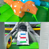 Château gonflable dinosaure avec toboggan, qualité commerciale, en PVC, pour enfants, idéal pour les fêtes et événements en extérieur, location disponible