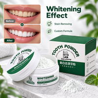 Poudre blanchissante pour les dents à la menthe, 50g, personnalisée avec votre marque, nettoie, blanchit et offre une protection antibactérienne