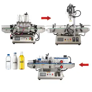 HZPK स्वत: डेस्कटॉप तरल दौर बोतल पानी भरने कैपिंग और लेबलिंग मशीन उत्पादन लाइन