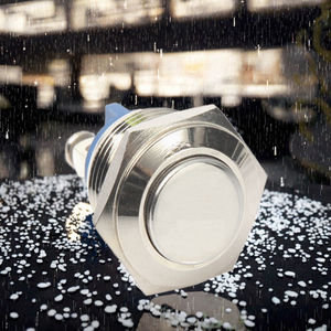 16Mm Messing Pulsador Motorfiets Knop <span class=keywords><strong>220</strong></span> <span class=keywords><strong>Volt</strong></span> 1no Momentary Push High Flush Normaal Open Schroef Waterdicht Metaal Ip65 Niveau 3a - Product Image 2