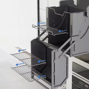 GQK Modern Pull Down Kitchen Cabinet Elevator <b>Basket</b> Double-Body Lifting <b>Storage</b> System Large Capacity Wall Cabinet Organizer - Product Image 1