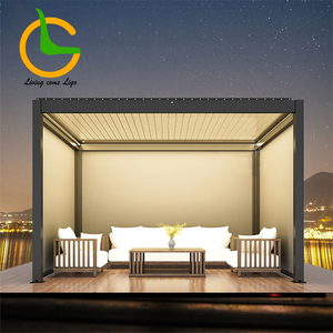Pérgola Moderna <span class=keywords><strong>de</strong></span> Aluminio con Recubrimiento en Polvo Impermeable, Gazebo para Jardín con Diseño Ecológico para Piscina <span class=keywords><strong>y</strong></span> Balcón - Product Image 5