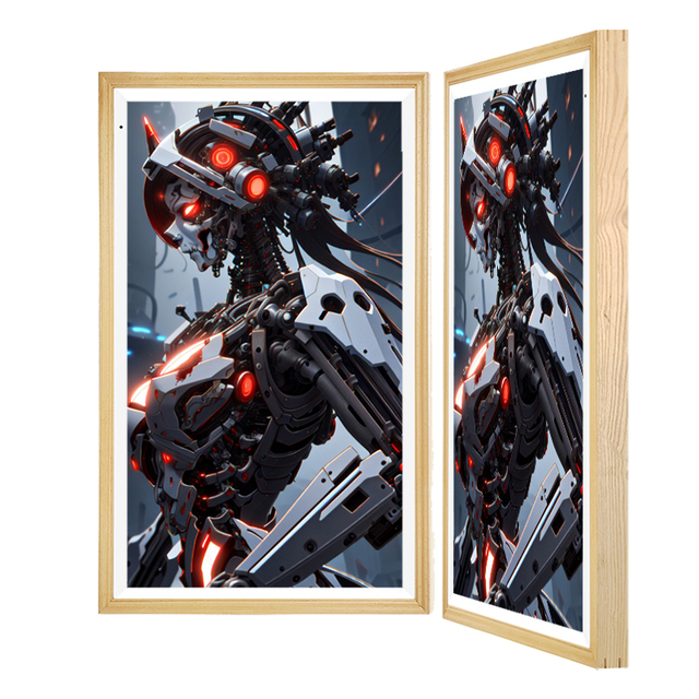 21.5 32 Inch LCD Digital Photo Frame with Solid Wood Frame Android OS Wi-Fi & Anti-Glare for Home/Office Made in Guangdong China