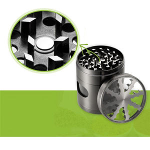 Molinillo de especias de cuatro capas de 60 mm al por mayor, de aleación de zinc con ventana transparente, triturador manual de hierbas y tabaco - Product Image 3