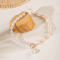Tempérament Baroque En Forme De Perle Collier Beach Resort Style Shell Clavicule Chaîne Collier Femme