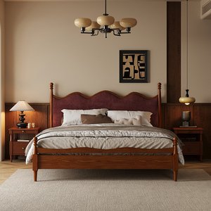 Роскошный в американском стиле современный дизайн каркас кровати из массива ясеня с обивкой - Product Image 2