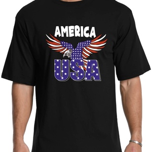 Camiseta Clásica de Cuello Redondo para Hombre con Diseño de la Bandera de EE. UU., Tejida en 100% Algodón, Ajuste Cómodo, Secado Rápido, Transpirable, para Uso Diario - Product Image 6