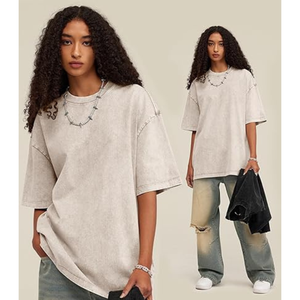 เสื้อยืดโอเวอร์ไซส์ล้างวินเทจ3แพ็ค | เสื้อยืดทรงหลวมแนวย้อนยุคของผู้ชาย | เสื้อสตรีทแวร์ผ้าฝ้ายเนื้อนุ่ม - Product Image 6