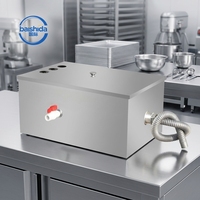 Séparateur de graisse en acier inoxydable poli pour évier, séparateur huile-eau, canal de drainage autonome pour cuisine commerciale