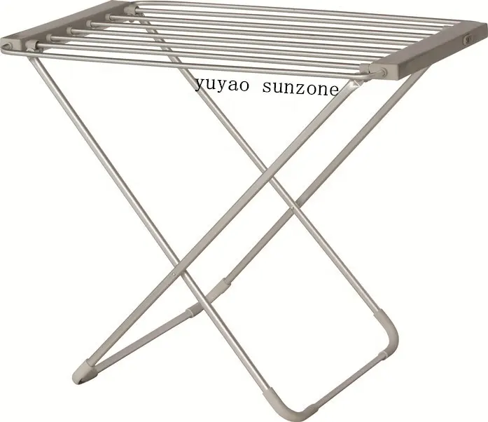 Sunzone electric heated aluminum foldable portable floor cloth dryer stands towel warmer