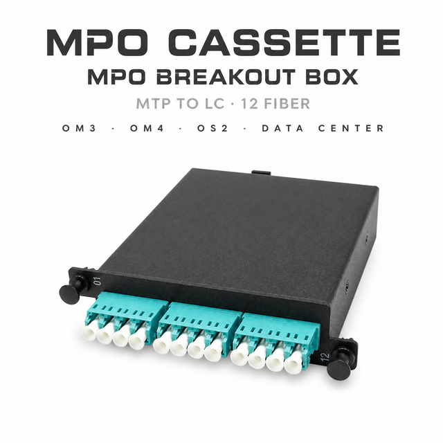 MPO MTP to 12 LC Duplex Fiber Cassette OM3 OM4 Low Loss Plug and Play Breakout Module High Density Data Center