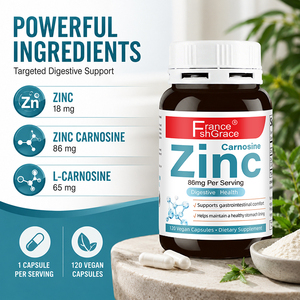 Nutraceutical Shecome Zinc Carnosine <b>Supplement</b> Manufacturer Digestive and Stomach Lining Support 120 Zinc Carnosine Capsules - Product Image 3