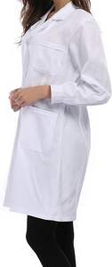 Batas de laboratorio unisex, uniformes para hospitales, telas para uso prolongado, manga larga, algodón polivinílico, bata de laboratorio duradera, bata médica blanca - Product Image 3