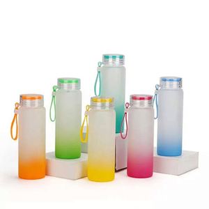 Botella de Vidrio Reutilizable Ecológica con Degradado de Color de 500 ml para Estudio de Yoga - Product Image 3