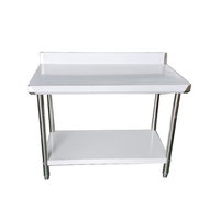 Entrega rápida Mesa de preparación de cocina de metal de acero inoxidable Mesa de trabajo de tubería redonda para bancos DE TRABAJO DE USO HOTELERO