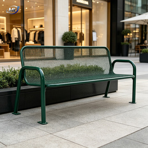 ม้านั่งกลางแจ้งสไตล์นอร์ดิก ดีไซน์ทันสมัย ทำจากสแตนเลส พร้อมพนักพิง สำหรับใช้ในสวนสาธารณะ ทนทาน รองรับได้ 4 ที่นั่ง - Product Image 3