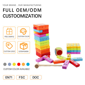 <span class=keywords><strong>Jeu</strong></span> de construction en <span class=keywords><strong>bois</strong></span> de pin massif, 48 blocs, 2 dés, <span class=keywords><strong>jeu</strong></span> de société familial, jouet éducatif d'équilibre pour les enfants de 2 à 7 ans, ANNA & BECK - Product Image 4